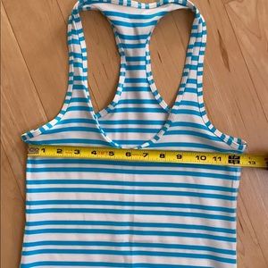 Lululemon blue/white stripe racer back tank.